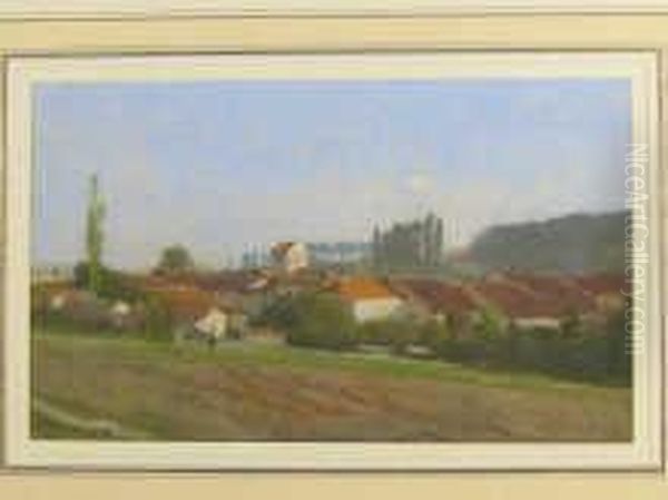 Village Scene Oil Painting by Rodolphe Piguet