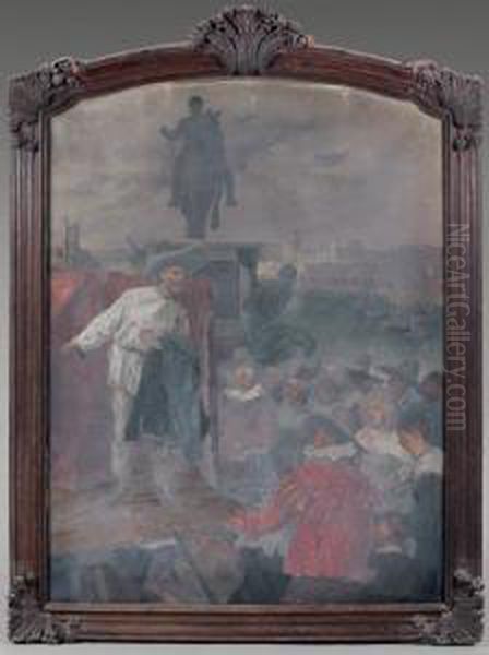 Comedie Au Vert Galant Oil Painting by Charles Henri Pille