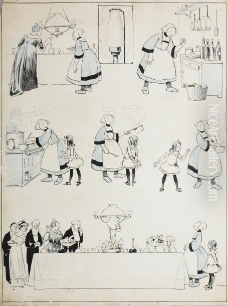 becassine Oil Painting by Joseph Porphyre Pinchon