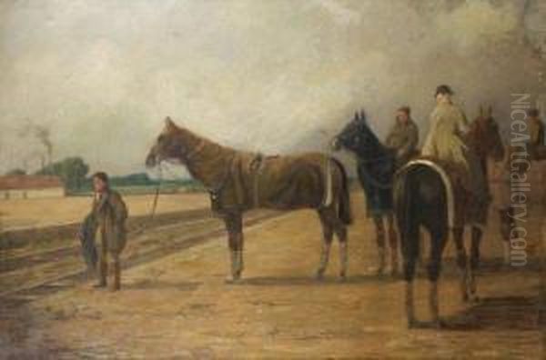 Chevaux A L'entrainement Oil Painting by Joseph Porphyre Pinchon