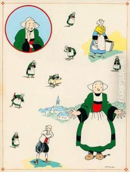 Becassine Oil Painting by Joseph Porphyre Pinchon