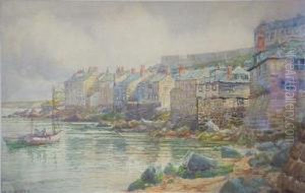 Old Houses, St. Ives. Oil Painting by Douglas Houzen Pinder