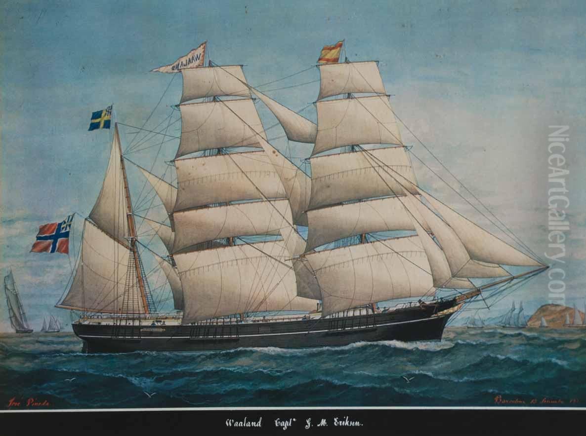 Barco Oil Painting by Jose Pineda Guerra