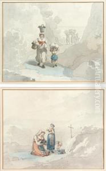 (actif A Rome Vers 1830)
Priere De La Famille Oil Painting by Bartolomeo Pinelli