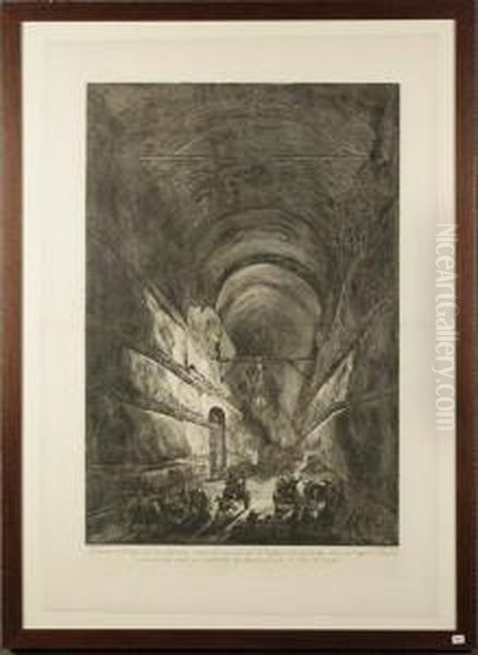 La Grotta Di Posillipo Oil Painting by Giovanni Battista Piranesi