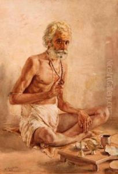 Study FromLife Oil Painting by Manchershaw Pithawala