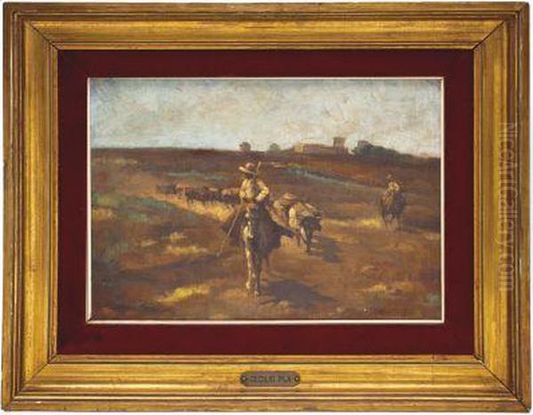 Arreando El Ganado Oil Painting by Cecilio Pla