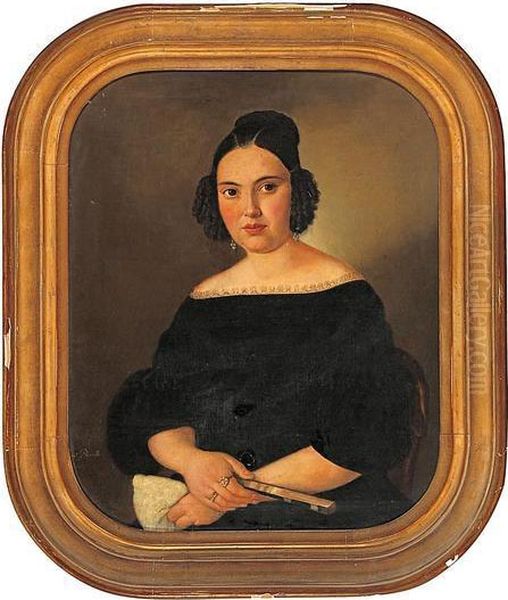 Una Joven Oil Painting by Joaquim Planella I Couxello