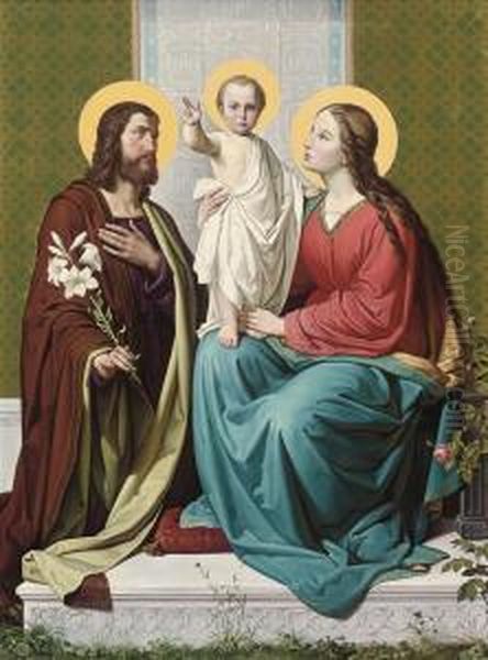 The Holy Family Oil Painting by Bernhard Plockhorst