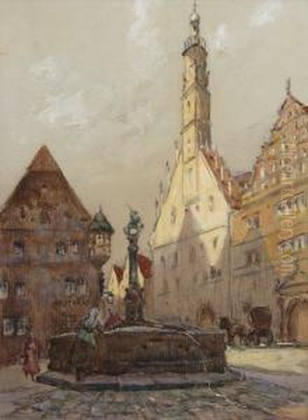 Miltenberg. No Date Oil Painting by Rudolf Poeschmann