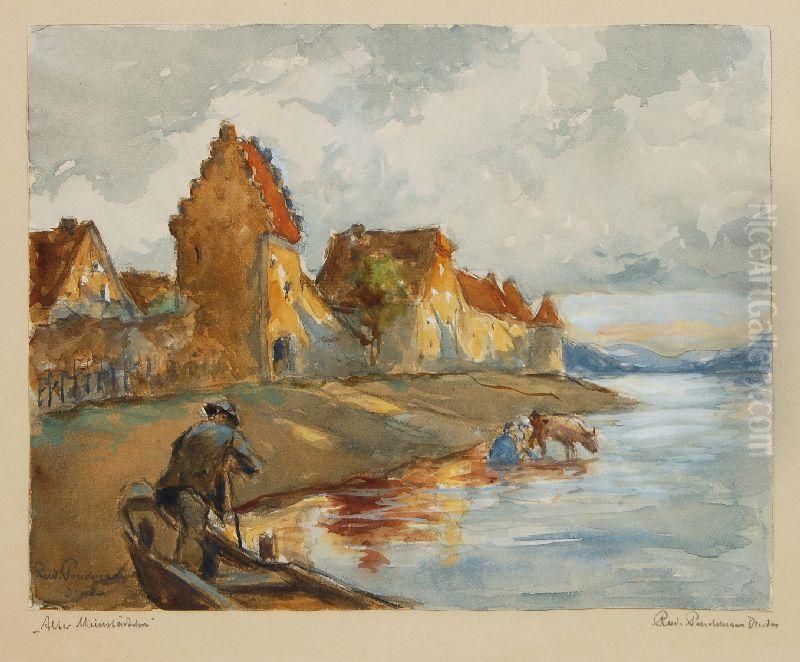 Altes Mainstadtchen Oil Painting by Rudolf Poeschmann