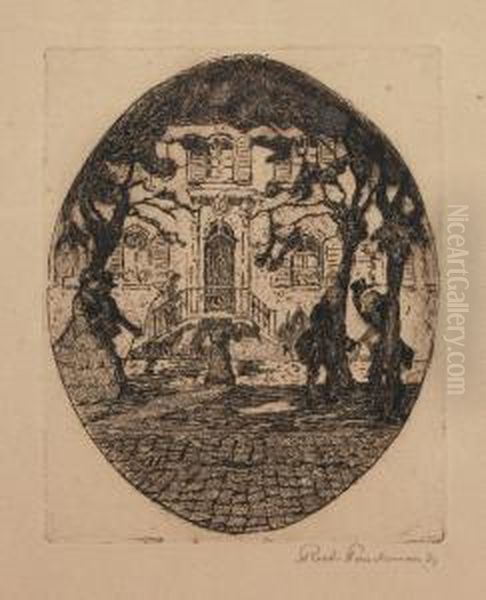 Spazierganger In Der Stadt Oil Painting by Rudolf Poeschmann