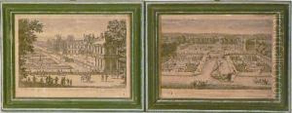 Vedute Di Giardini Reali Oil Painting by Nicolas De Poilly