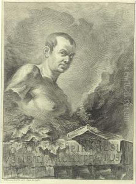 Portrait Of Giovanni Battista Piranesi, From Opere Varie (cf. Focillon, P. 20; W.-e., P. 79) Oil Painting by Francesco (Felice) Polanzani