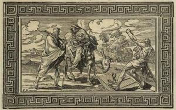 Portrait Of Giovanni B. Piranesi Oil Painting by Francesco (Felice) Polanzani