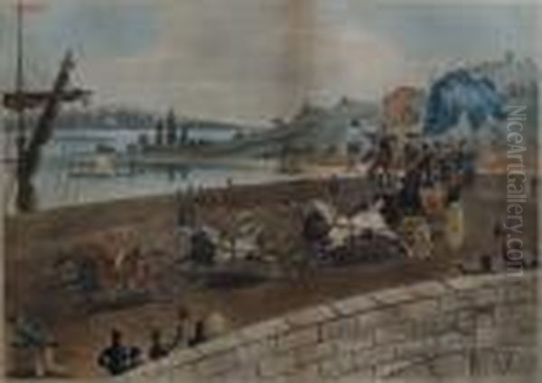 Coaching Scene Oil Painting by Robert I Pollard