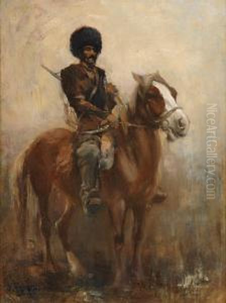 Kosak Zu Pferd. Oil Painting by Jon Popp