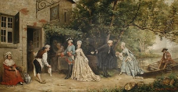 An Afternoon Outing Oil Painting by Emile Porcheron