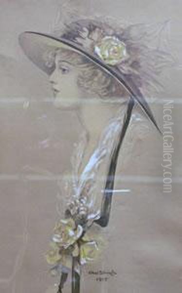 Rural Scene With River By Horses Oil Painting by Joseph Rubens Powell