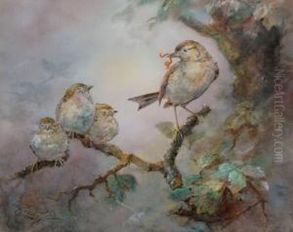 Chiff-chaff Oil Painting by William E. Powell
