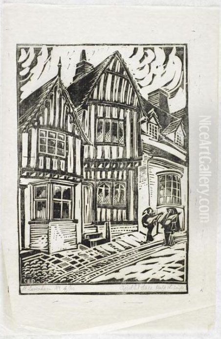 At Lavenham (coppel Cep 2) Oil Painting by Cyril E. Power