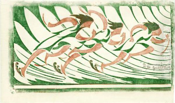 The Runners (coppel Cep 19) Oil Painting by Cyril E. Power