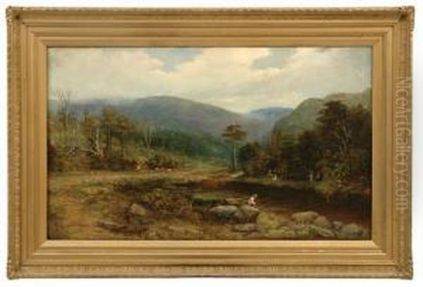 Fishing By The River Oil Painting by Peter Power