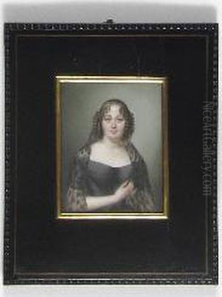 Bildnis Einer Dame Mit Schwarzem Schleier. Oil Painting by Leonard Poyet