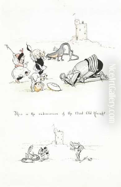 This Is The Submission Of The Bad Oldknight Oil Painting by Sophia Rosamund Praeger