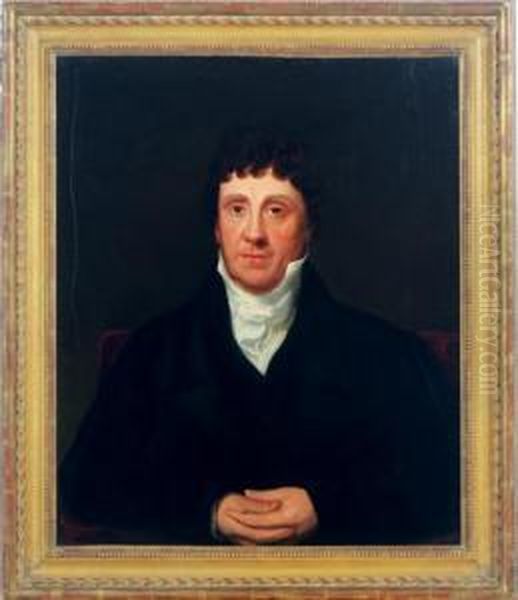 Portrait Of A Gentleman With Clasped Hands Oil Painting by Henry Cheever(s) Pratt