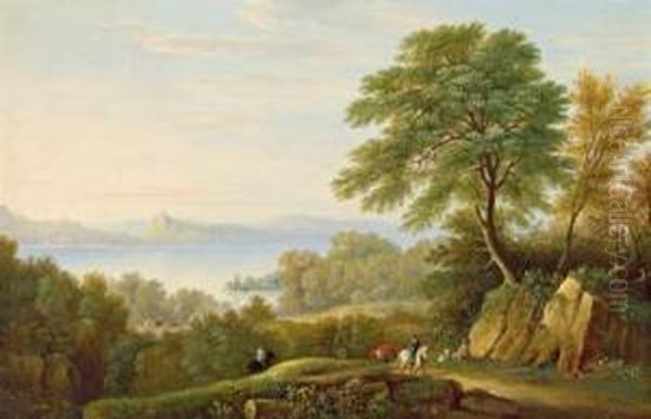 English Landscape With Lake Windermere In The County Ofcumbria Oil Painting by Hilton L. Jnr. Pratt