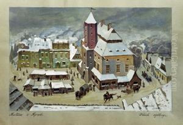 Ratusz I Rynek Oil Painting by Ryszard Prauss