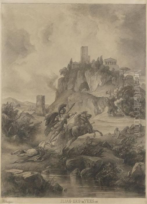 Achill Schleift Hector Oil Painting by Friedrich I Preller