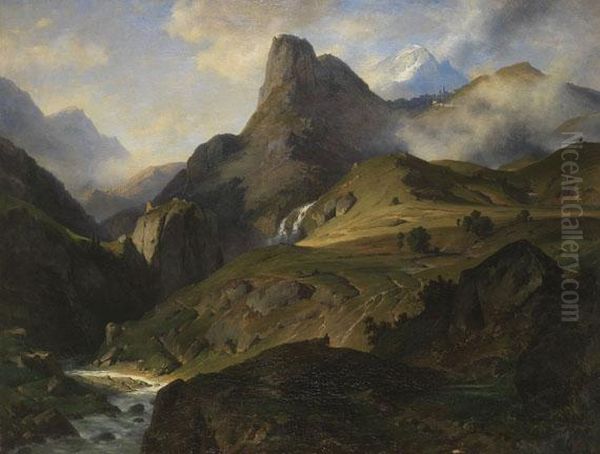 Pieve Di Cadore Oil Painting by Friedrich I Preller