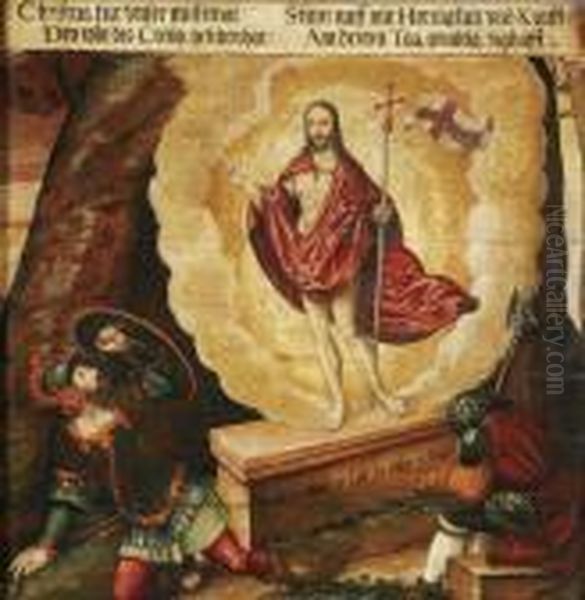 The Risen Christ Oil Painting by Johann E. Gottlieb Prestel