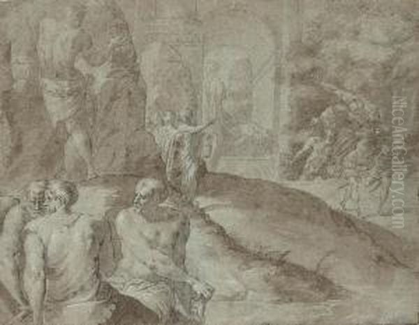 Odysseus' Encounter With The Laestrygonians, After Primaticcio Oil Painting by Francesco Primaticcio