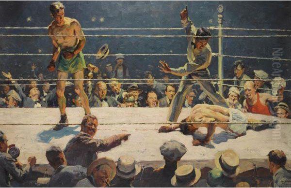 Prize Fight Oil Painting by William Mead Prince