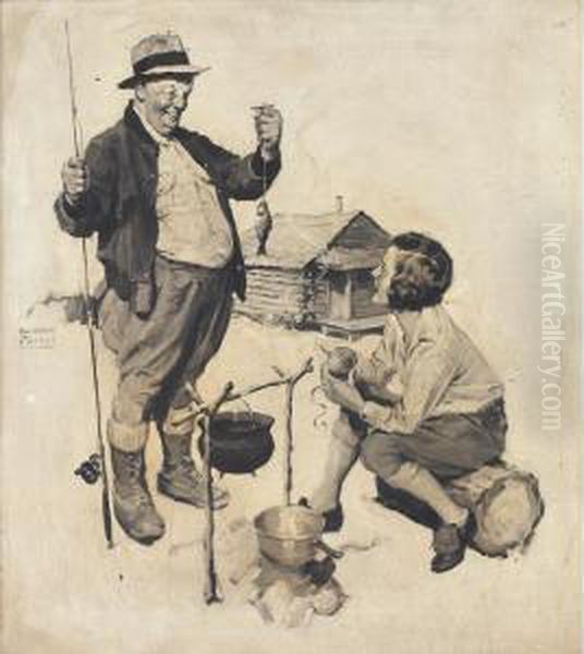 Campfire Oil Painting by William Mead Prince