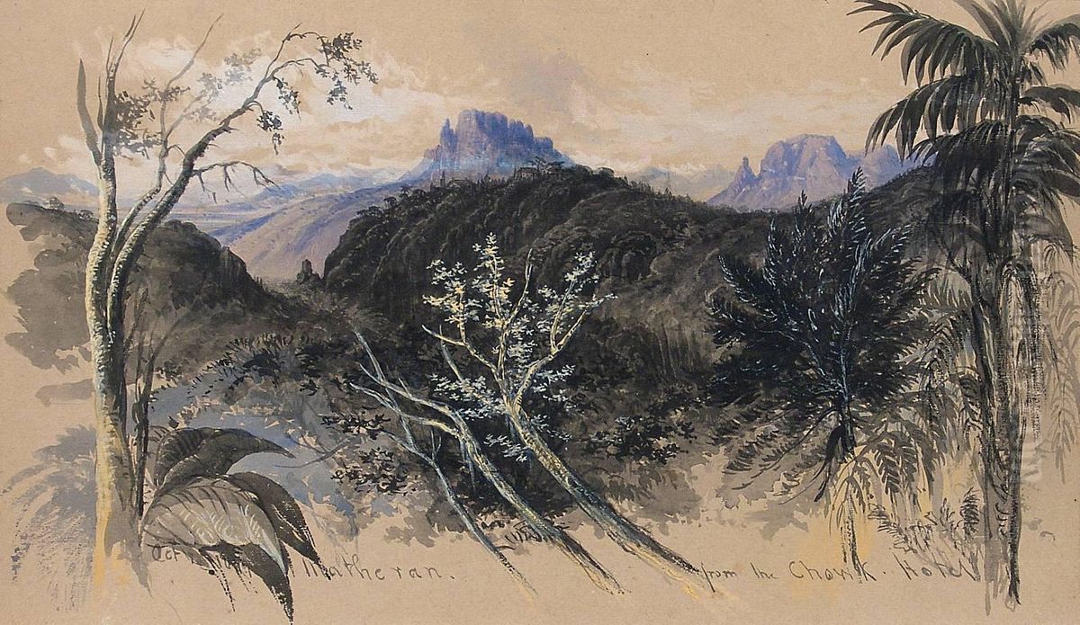 Matheranfrom The Chowk Hotel Oil Painting by Robert Taylor Pritchett