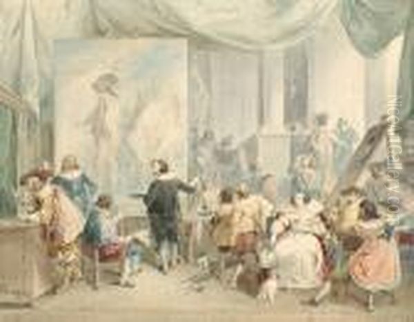 Van Dyke's Studio Oil Painting by Cesare Provaggi