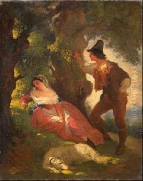 Idillio Pastorale Oil Painting by Antonio Puccinelli