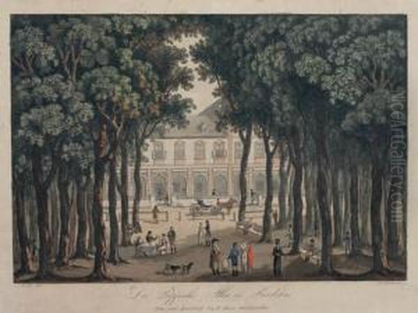 Die Puppsche Allee In Karlsbad Oil Painting by Antonin Pucherna