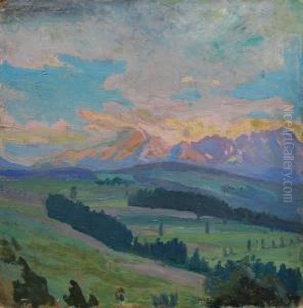 Motyw Z Bukowiny Oil Painting by Marian Puffke