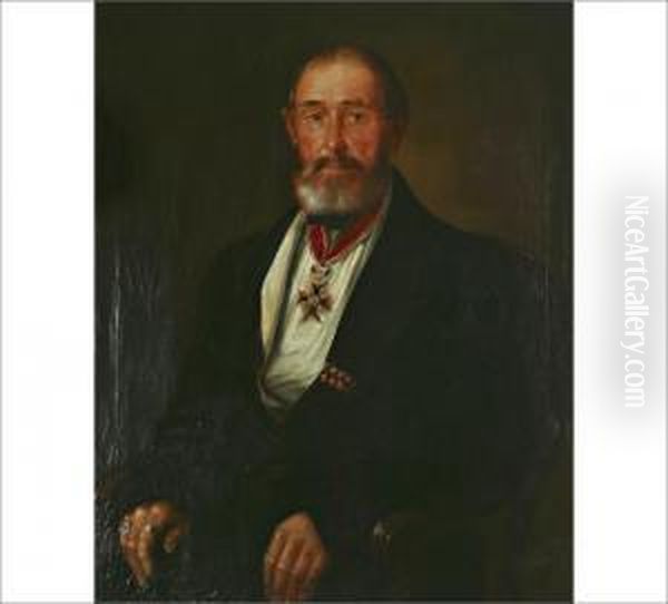 Portrait Of A Man Oil Painting by Vasili Vladimirovits Pukirev