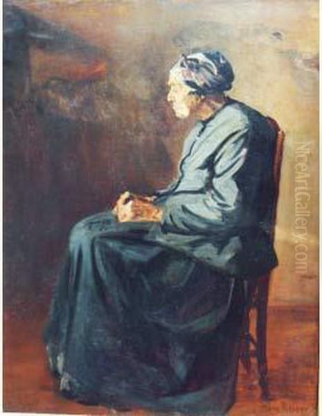 Vieille Femme Assise Oil Painting by Marguerite Putsage