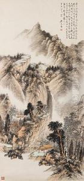 Peaceful Dwelling Oil Painting by Wu Qinmu