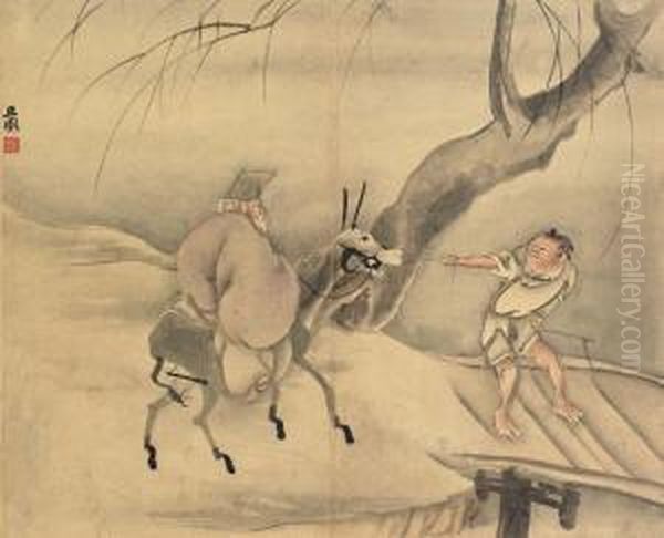 Figures Oil Painting by Gao Qipei