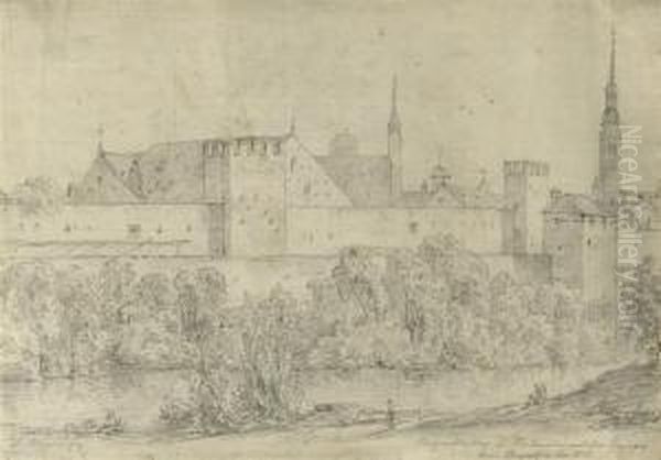 The Angerkloster Oil Painting by Domenico II Quaglio