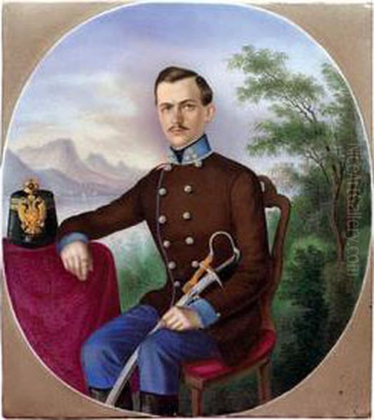 Portrait Of An Austrian Officer Oil Painting by Johann Zacharias Quast
