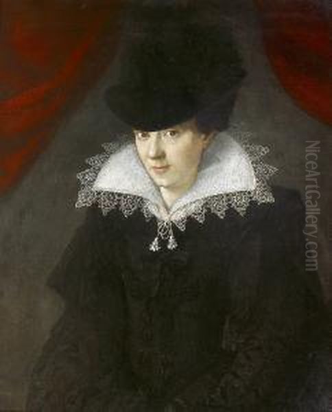 Portraitde Dame A La Colerette Blanche Oil Painting by Francois, the Elder Quesnel
